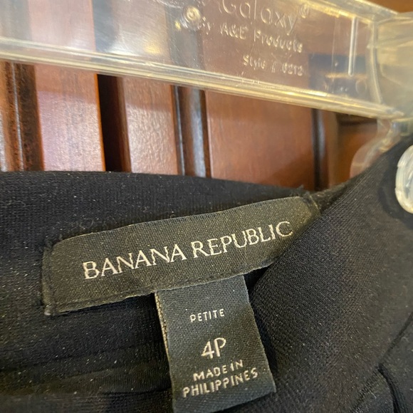 Banana Republic faux leather trim , full black skirt, size Petite 4 - Picture 3 of 4